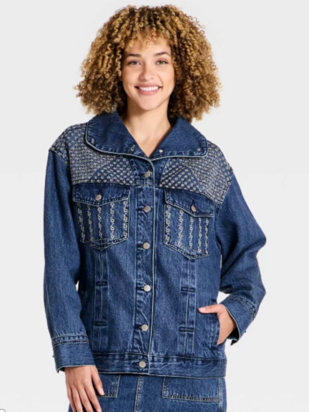 NWT S Embroidered Denim Jacket - Universal Thread